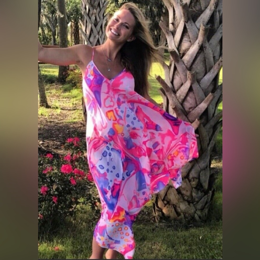 Lilly Pulitzer Rylan Silk Maxi in Resort White Sandy Rays